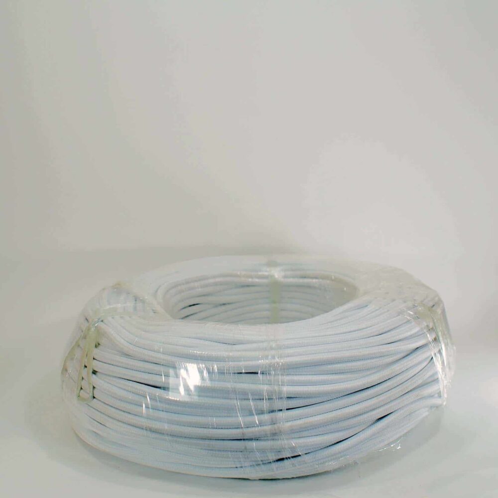 DIY Braid wire สายไฟหุ้มผ้า-ขาว