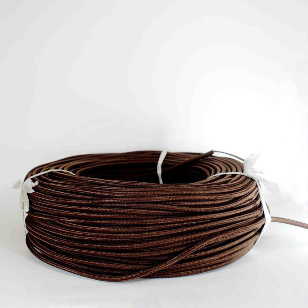 Z.DIY Braid wire สายไฟหุ้มผ้า-น้ำตาล