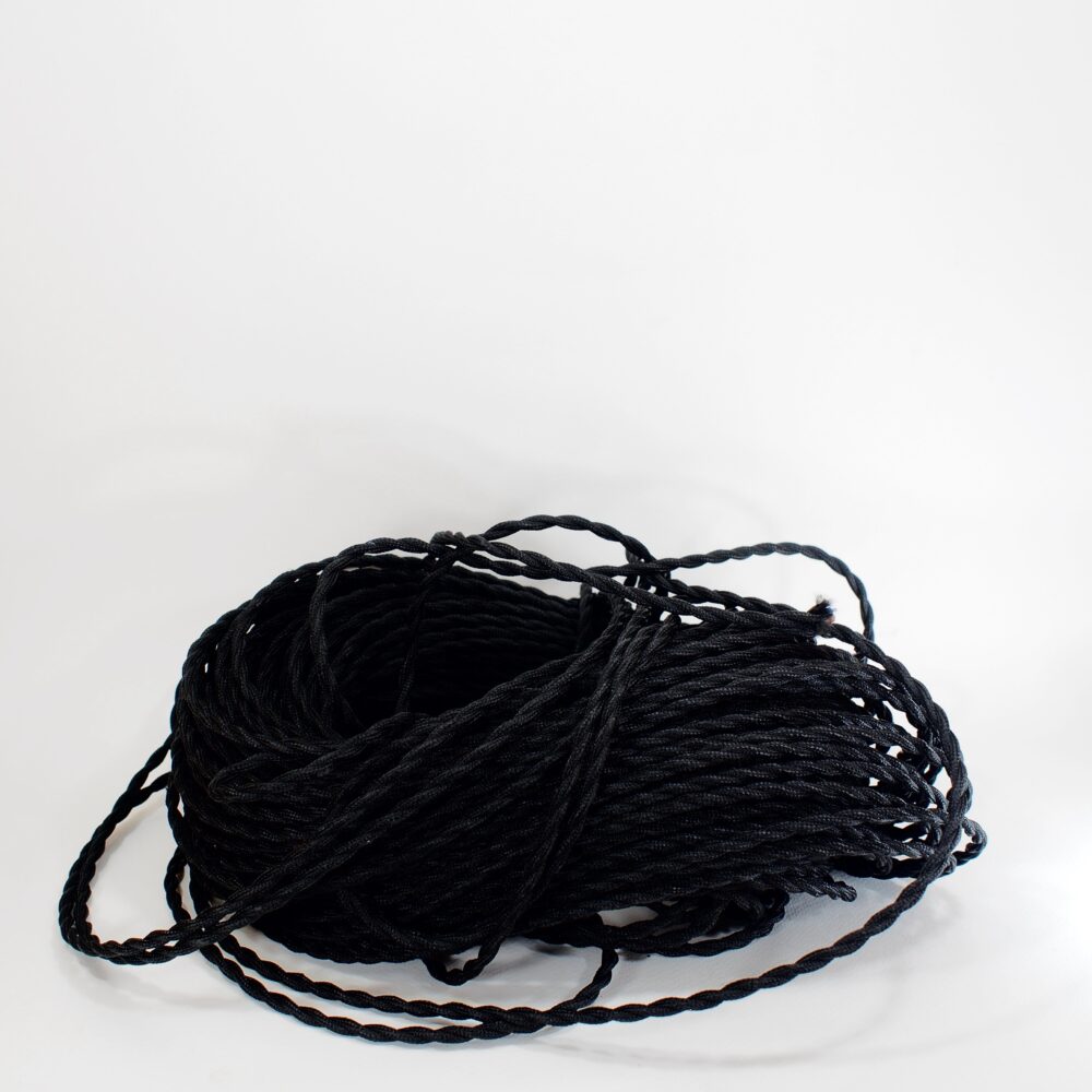 Z.DIY Braid wire สายไฟหุ้มผ้า-ดำ