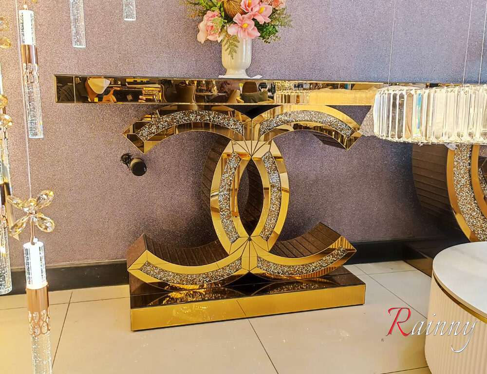 7.MD JS96 โต๊ะคอนโซลกระจก