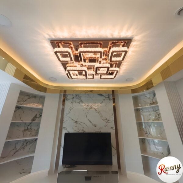 โคมไฟคริสตัล ติดเพดาน สไตล์โมเดิร์น ลักชัวรี่ ดีไซน์พรีเมียม [008-95 rosegold] - Image 5