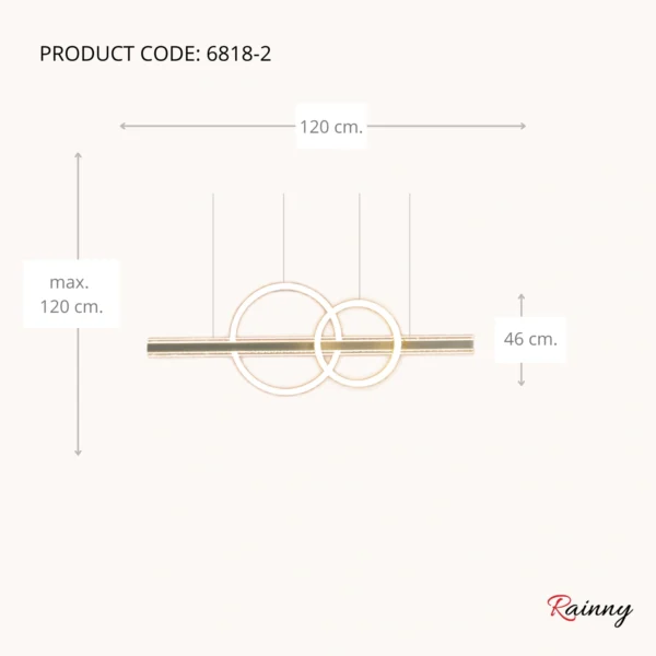 โคมไฟแขวนเพดาน สไตล์โมเดิร์น ลักชัวรี่ ดีไซน์พรีเมียม [6818-2] - Image 6