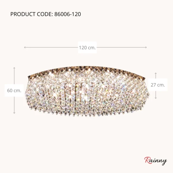 โคมไฟคริสตัล ติดเพดาน สไตล์โมเดิร์น ลักชัวรี่ ดีไซน์พรีเมียม [86006-120] - Image 6