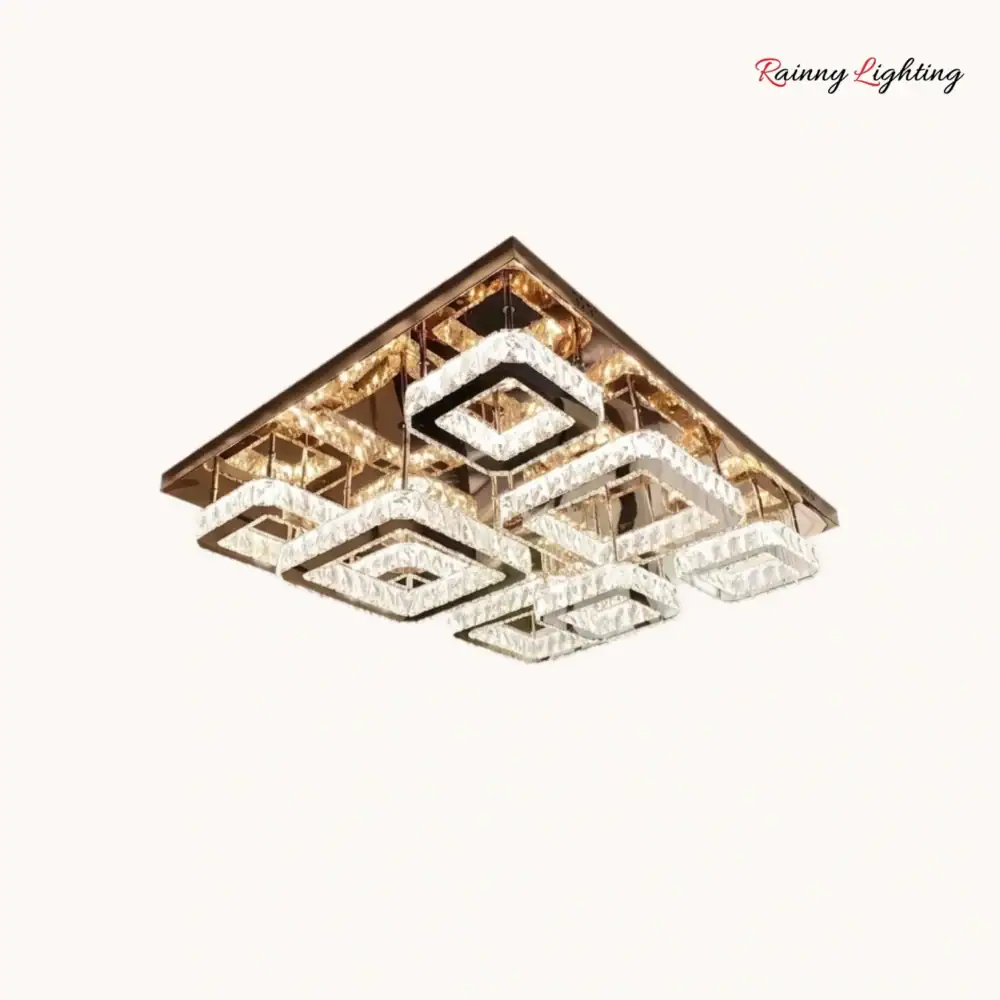 โคมไฟคริสตัล ติดเพดาน สไตล์โมเดิร์น ลักชัวรี่ ดีไซน์พรีเมียม [008-95 rosegold]