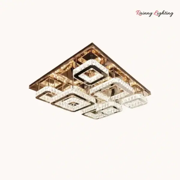 โคมไฟคริสตัล ติดเพดาน สไตล์โมเดิร์น ลักชัวรี่ ดีไซน์พรีเมียม [008-95 rosegold]