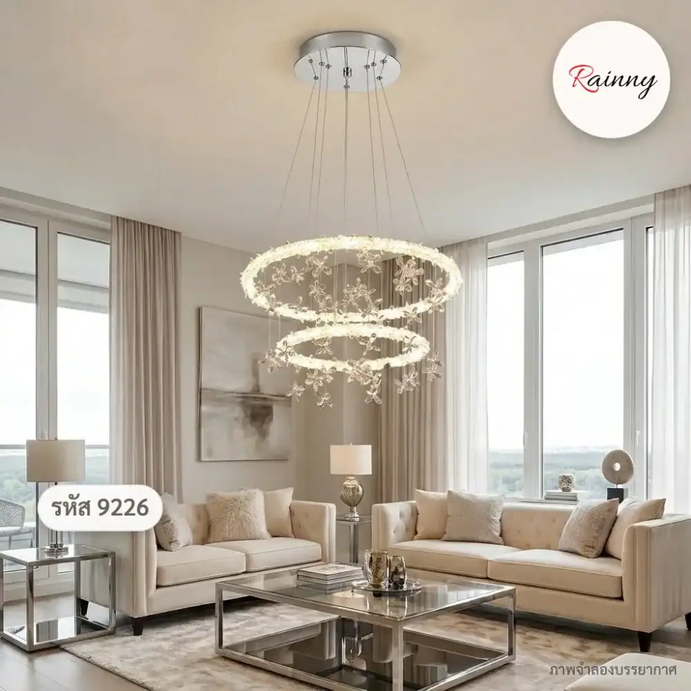 โคมไฟคริสตัล แขวนเพดาน สไตล์โมเดิร์น ลักชัวรี่ ดีไซน์พรีเมียม [9226]